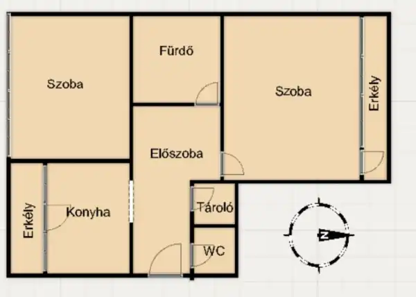 Eladó panellakás, Zalaegerszeg 2 szoba 55 m² 38.9 M Ft