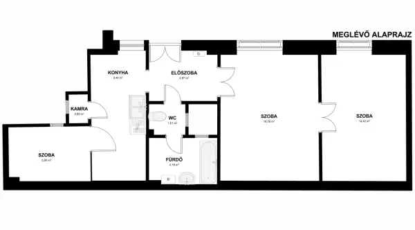 Eladó téglalakás, Budapest, XII. kerület 3 szoba 58 m² 89.99 M Ft