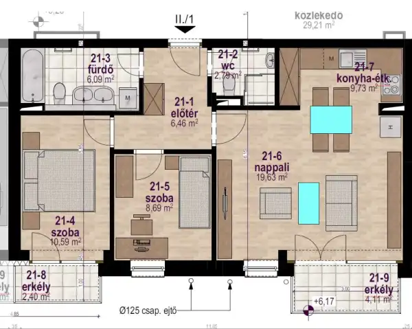Eladó új építésű téglalakás, Zalaegerszeg 3 szoba 64 m² 63.9 M Ft