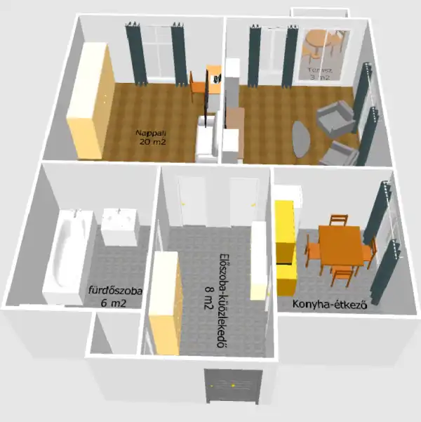 Eladó újszerű téglalakás, Budapest, VIII. kerület 2 szoba 62 m² 85 M Ft